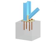 Model 005688 | Podstawa słupa z blachą węzłową i śrubowym połączeniem ukośnym