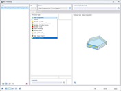 Demonstracja wyboru składu szkła jako typu grubości w interfejsie programu RFEM 6.
