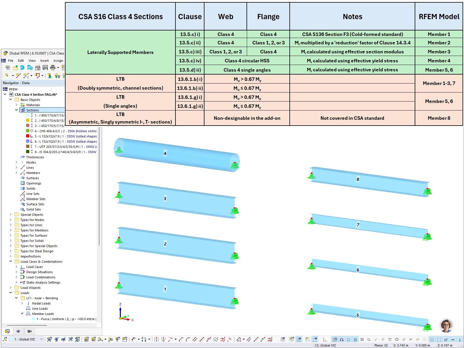 FAQ 005689 | Can I design members with Class 4 sections according to CSA S16 in the Steel Design add-on?