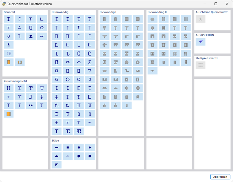 Typy przekrojów belek sprężonych