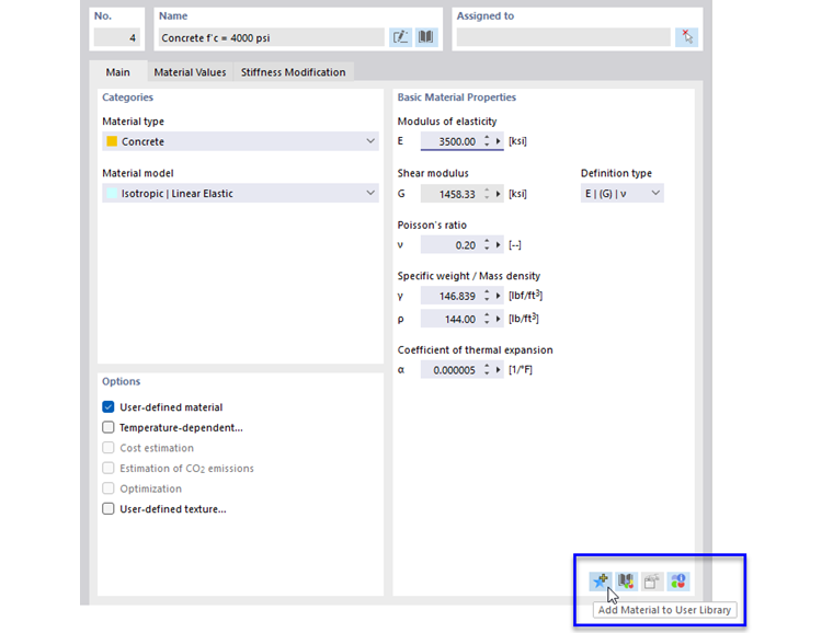 Zapisywanie materiału zdefiniowanego przez użytkownika w bibliotece