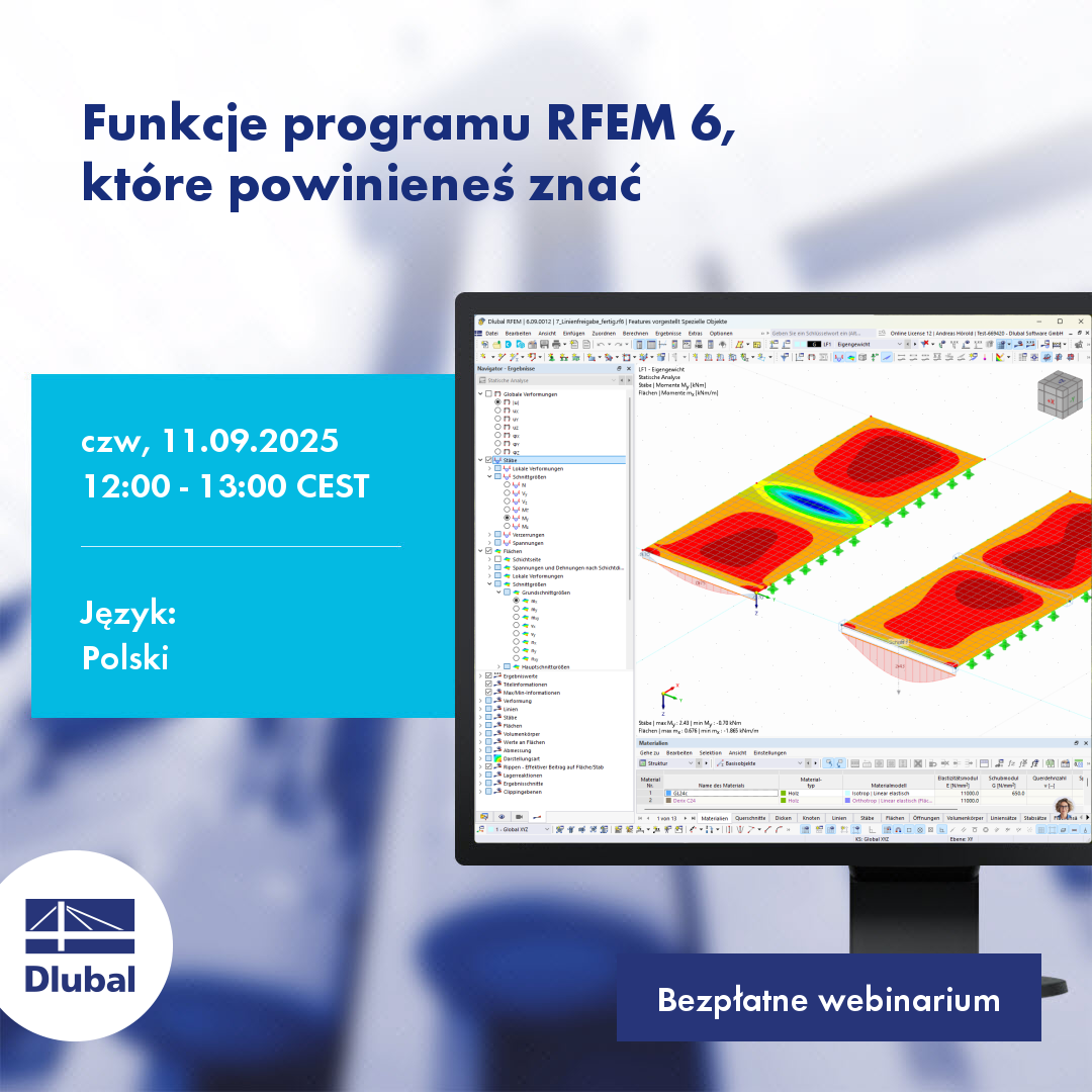 Funkcje programu RFEM 6,\n które powinieneś znać