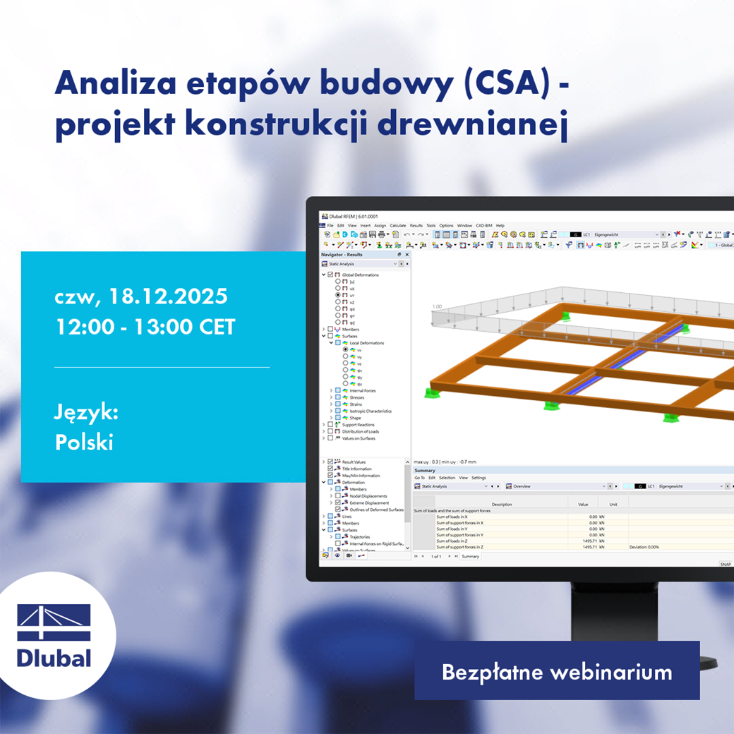 Analiza etapów budowy (CSA) - projekt konstrukcji drewnianej