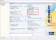 Model składa się z kilku niezależnych części. Do analizy stateczności konieczne jest zastosowanie metody "Równanie charakterystyczne".