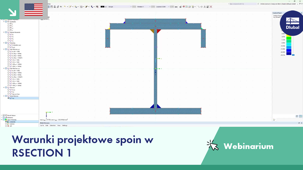 Slajd z webinarium przedstawiający weryfikację i walidację spoin RSECTION 1