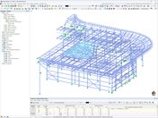 Model RFEM 6 północno-wschodniego skrzydła Westfield Černý Most w Pradze.