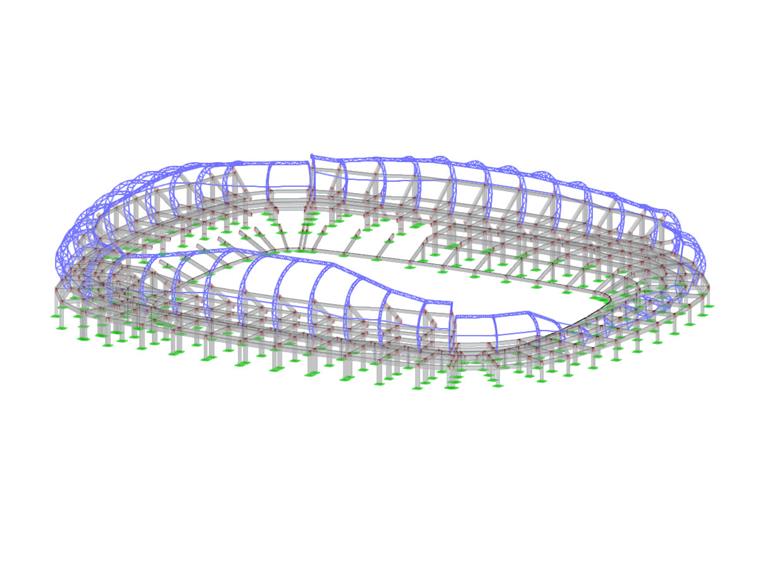 Widok stadionu piłkarskiego w Mazatlán w Meksyku z uwzględnieniem jego złożonej konstrukcji architektonicznej.