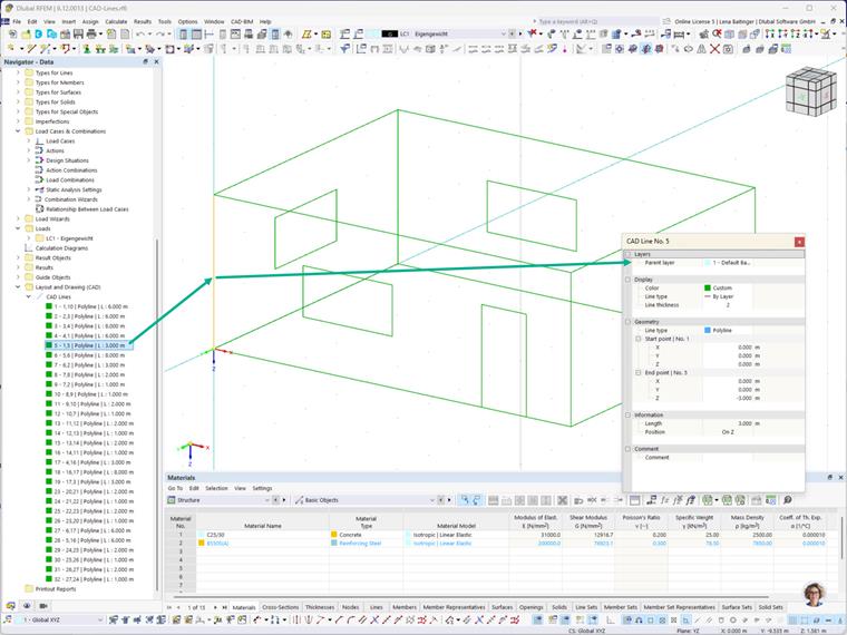 Linie CAD z zarządzaniem warstwami i tworzeniem geometrii w układzie i rysunku rozszerzenia.
