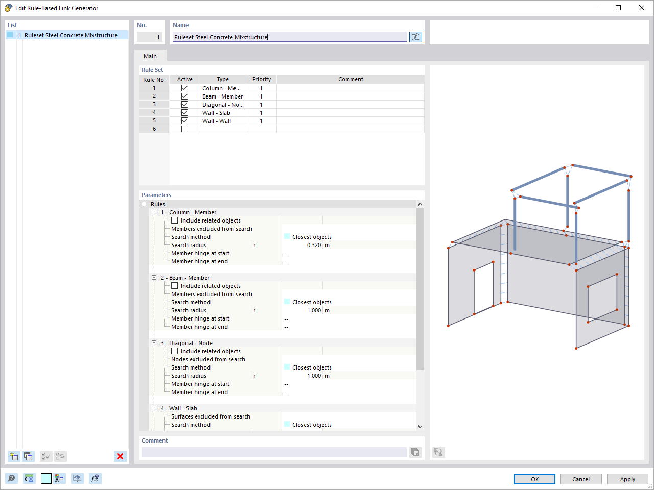 KB 001797 | Okno dialogowe generatora połączeń opartego na regułach