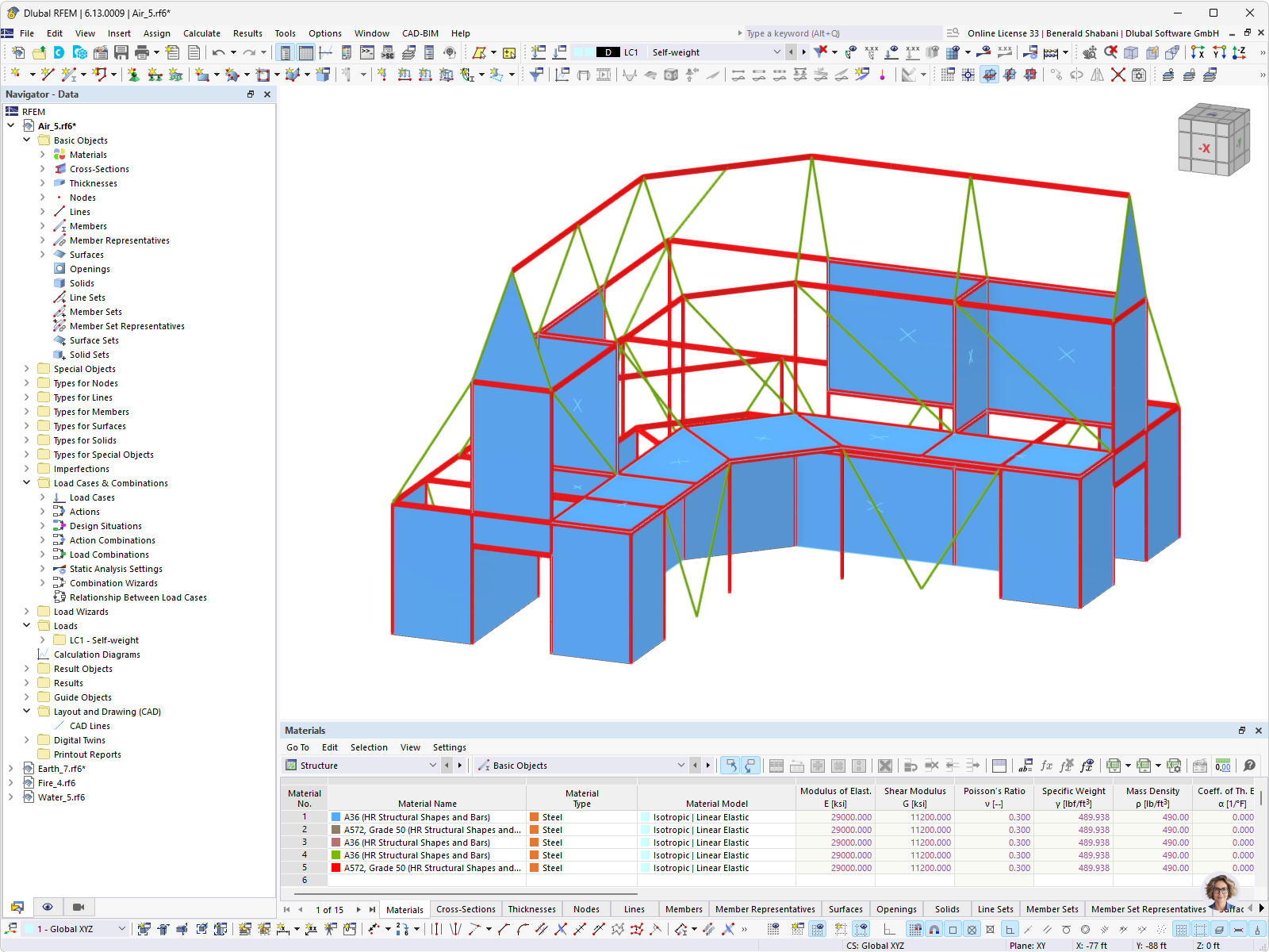 Widok szczegółowy konstrukcji stalowej w RFEM autorstwa Bent on Destruction.