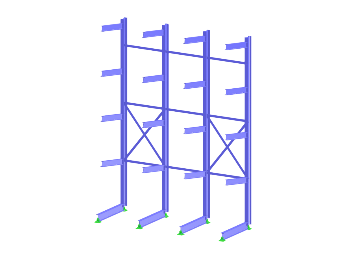 Jednostronna rama regału wspornikowego stosowana w magazynie do organizacji przechowywania.