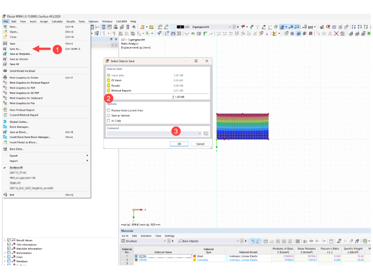 Save model as without results