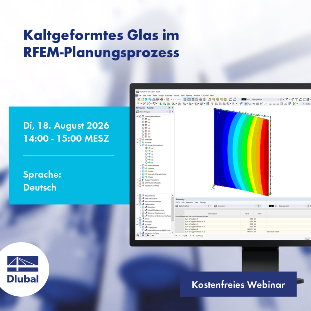 Zimno formowane szkło w procesie planowania RFEM