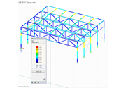 Resultados do dimensionamento no RF-/STEEL SIA em representação 3D