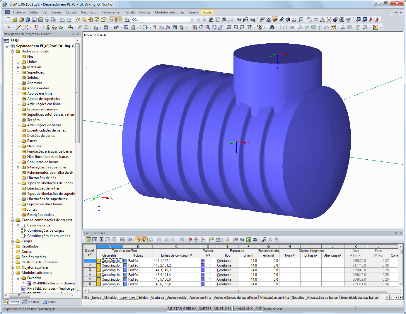 Separador feito de PE | Prof. Dr.-Ing. G. Nonhoff