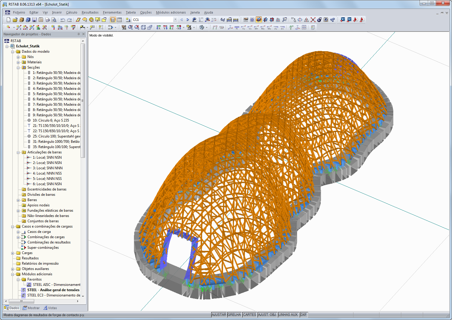 Estrutura do pavilhão Buga constituída por 6000 barras em madeira ((C) www.fh-koblenz.de)