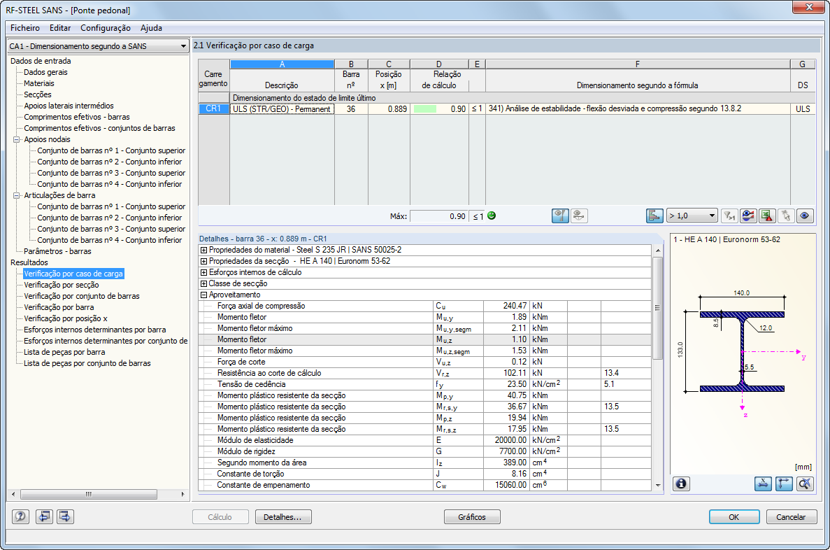 Maske 2.1 Nachweise lastfallweise
