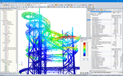 Deformações de toda a estrutura no modelo RFEM