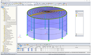 Modelo 3D de tanque de água no RFEM (© Rocky Summit EC)