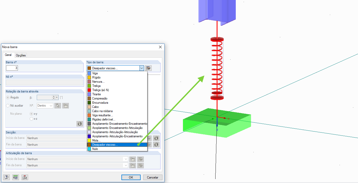 Stabtyp "Dämpfer" in RFEM