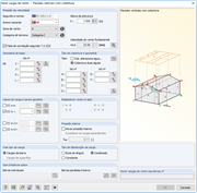 Windlast auf vertikale Wände mit Dach