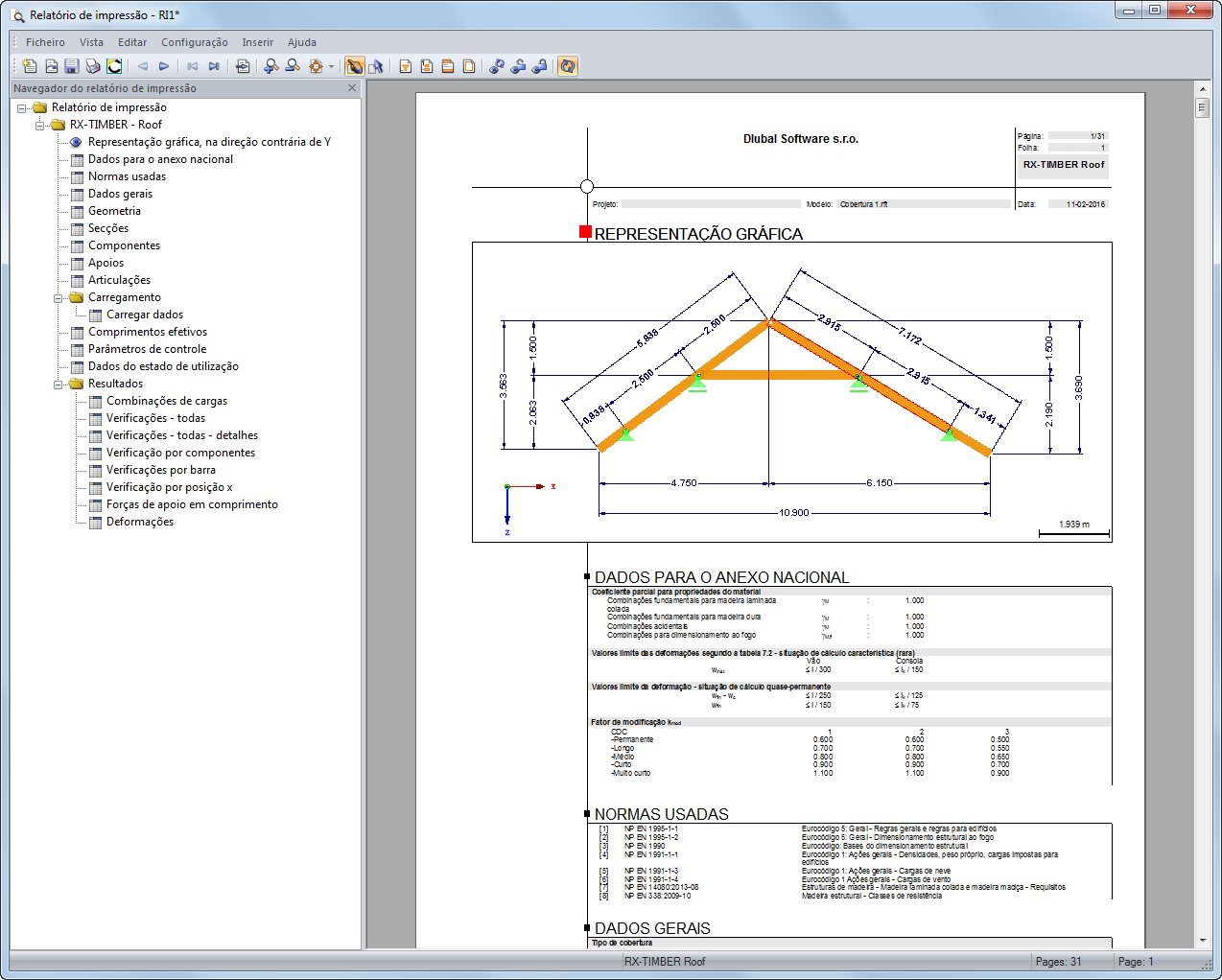 Relatório de impressão