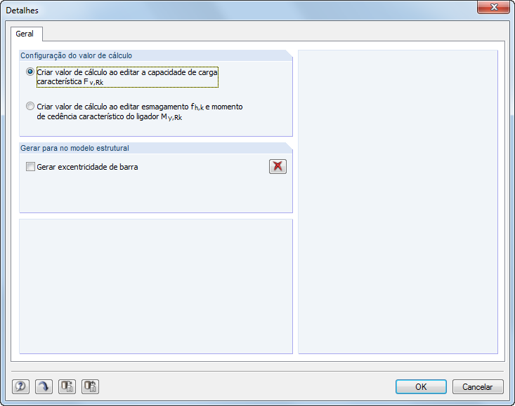 Detaileinstellungen für die Bemessung