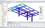 vibração natural representada graficamente no RFEM