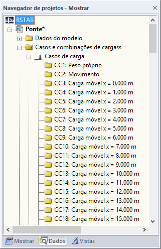 Generierte Lastfälle in RSTAB