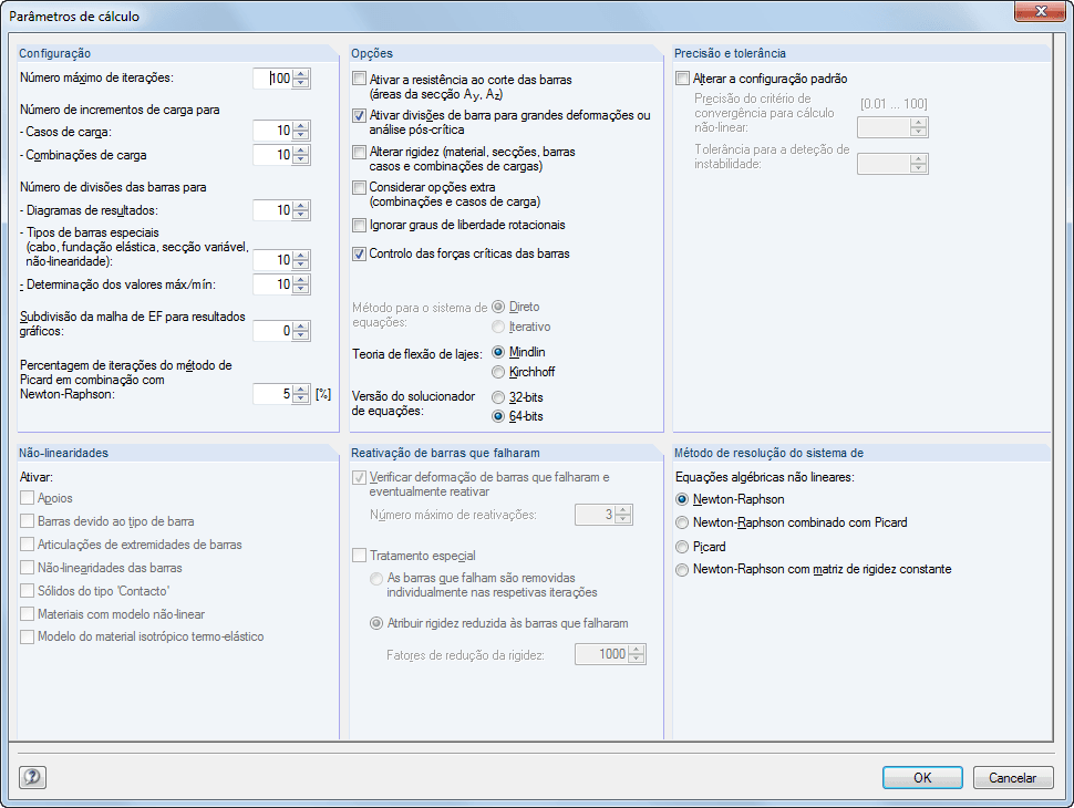 Globale Berechnungsparameter
