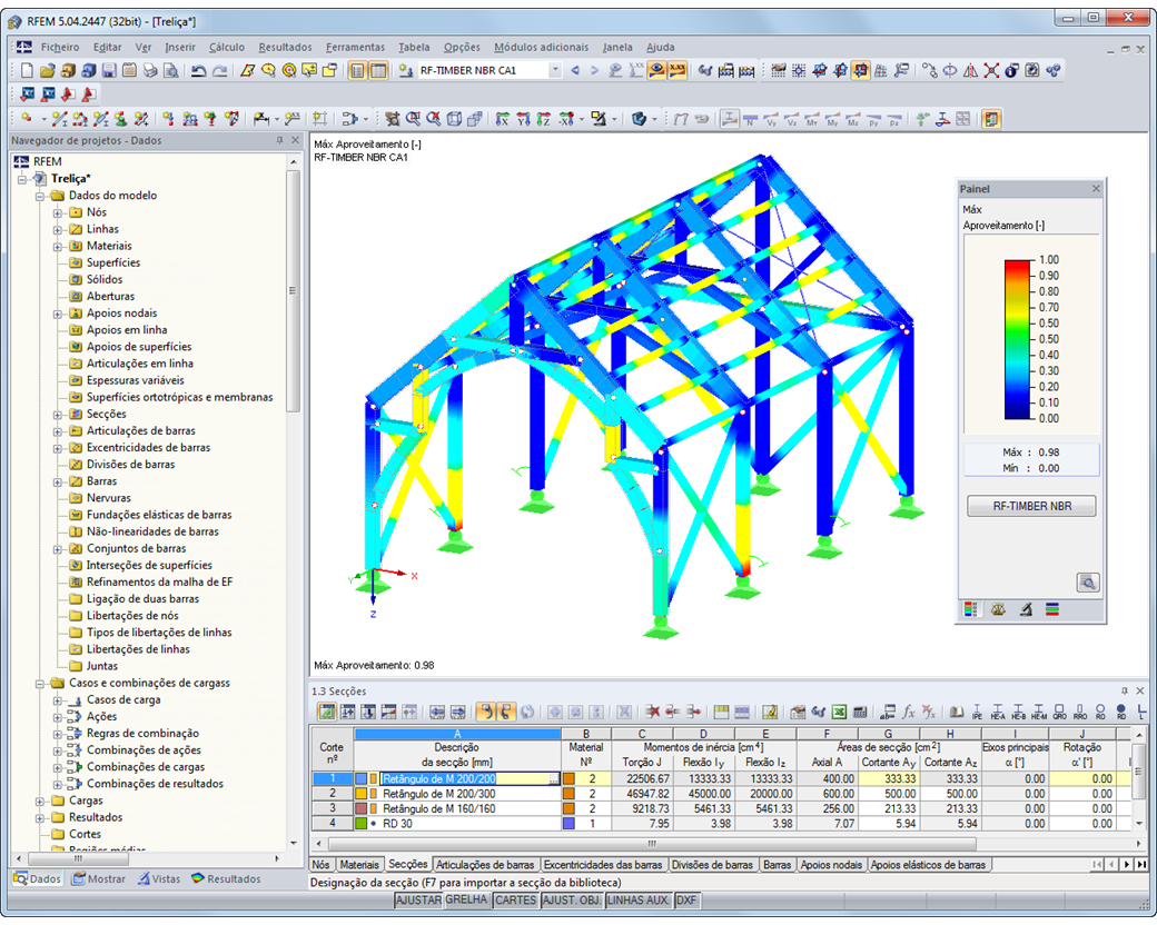 Representação 3D com relação de cálculo
