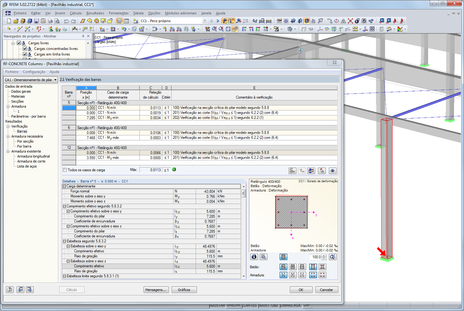 Visualização gráfica dos resultados no RFEM
