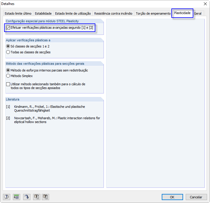 Ativação do módulo adicional RF-/STEEL Plasticity no RF-/STEEL EC3
