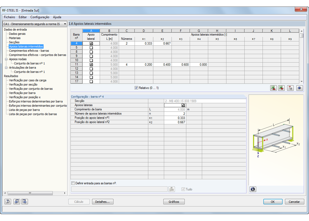 Seitliche Zwischenlager
