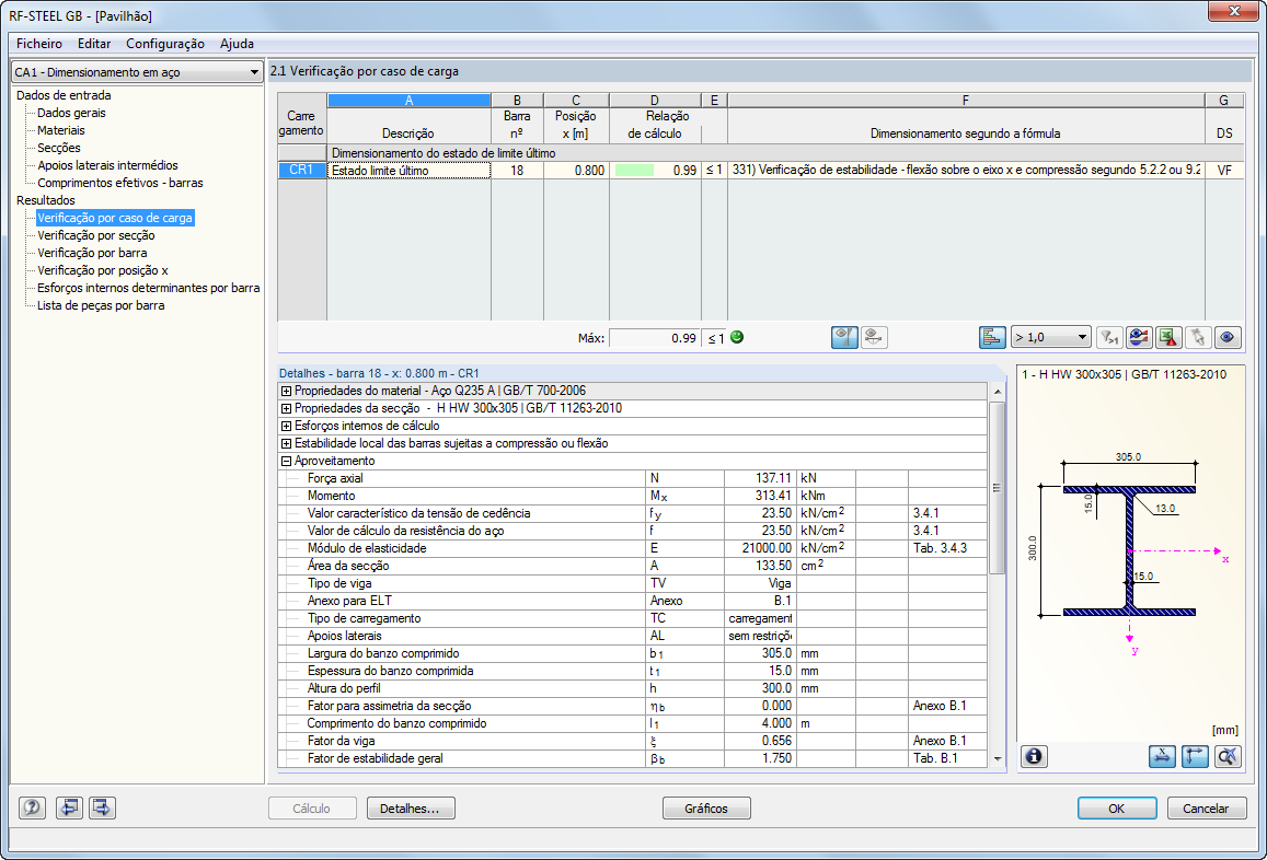 Nachweise lastfallweise