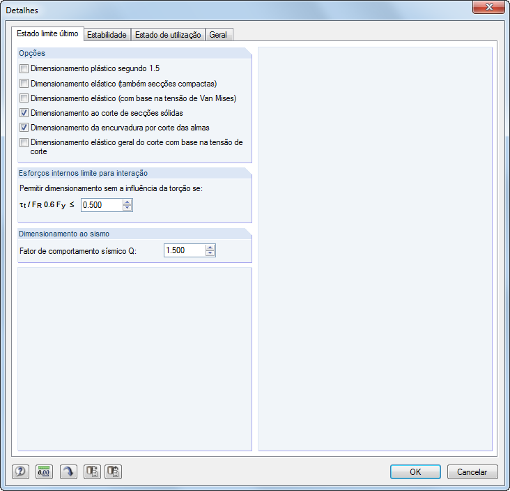 Detaileinstellungen Tragfähigkeit