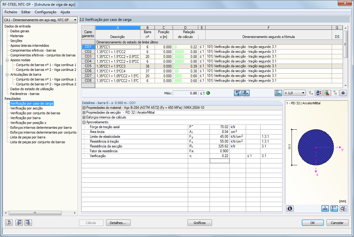Maske 2.2 Nachweise querschnittsweise