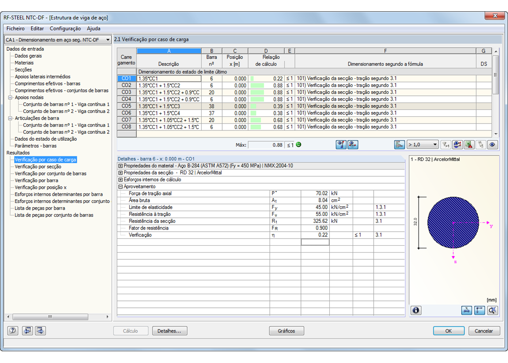Maske 2.2 Nachweise querschnittsweise