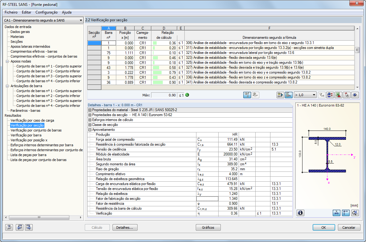 Maske 2.2 Nachweise querschnittsweise