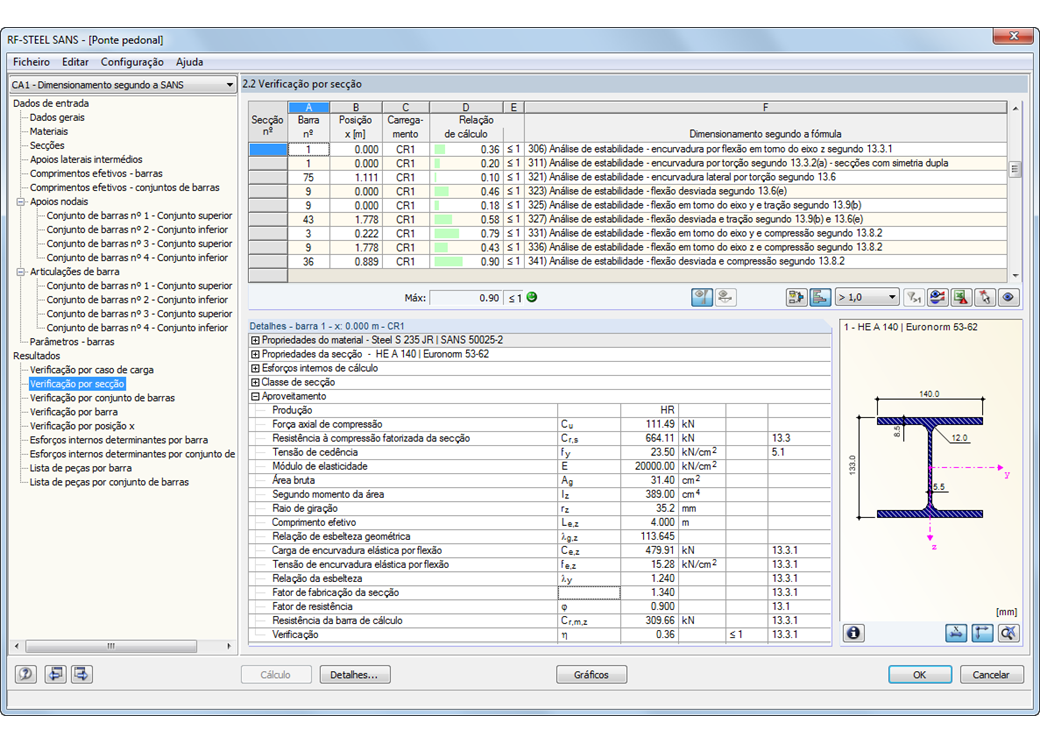 Maske 2.2 Nachweise querschnittsweise
