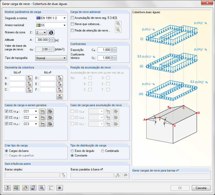 Schneelastgenerierung nach EN 1991-1-3
