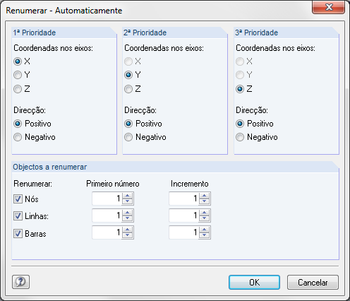 Umnummerieren von Knoten, Linien und Stäben