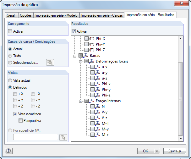 Seriendruck der Ergebnisse