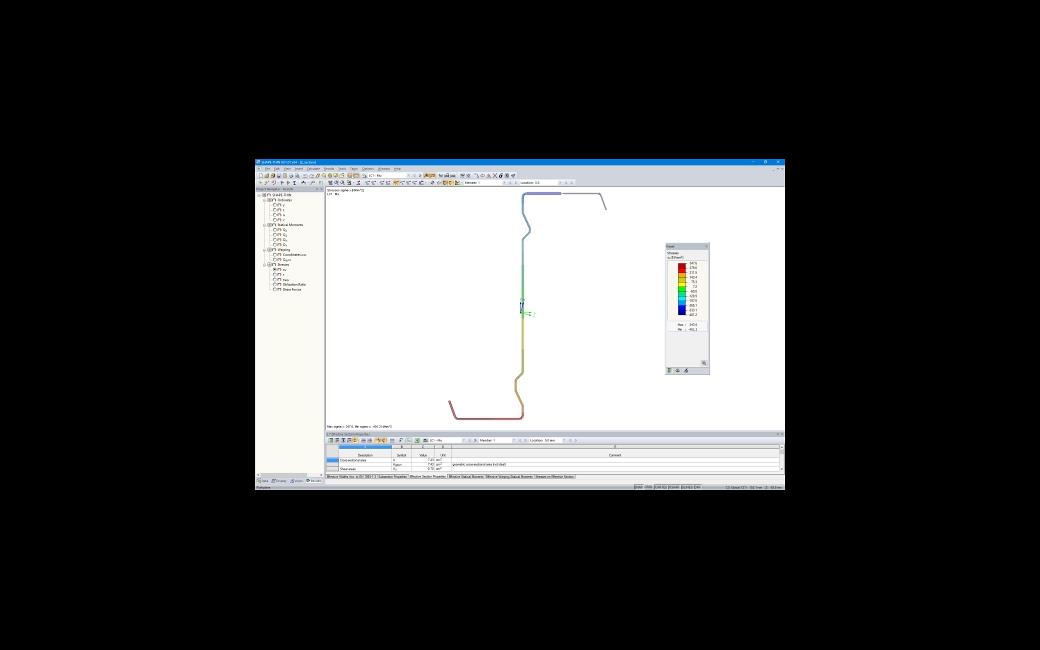 Secção efetiva de um perfil em Z formado a frio no SHAPE-THIN 9