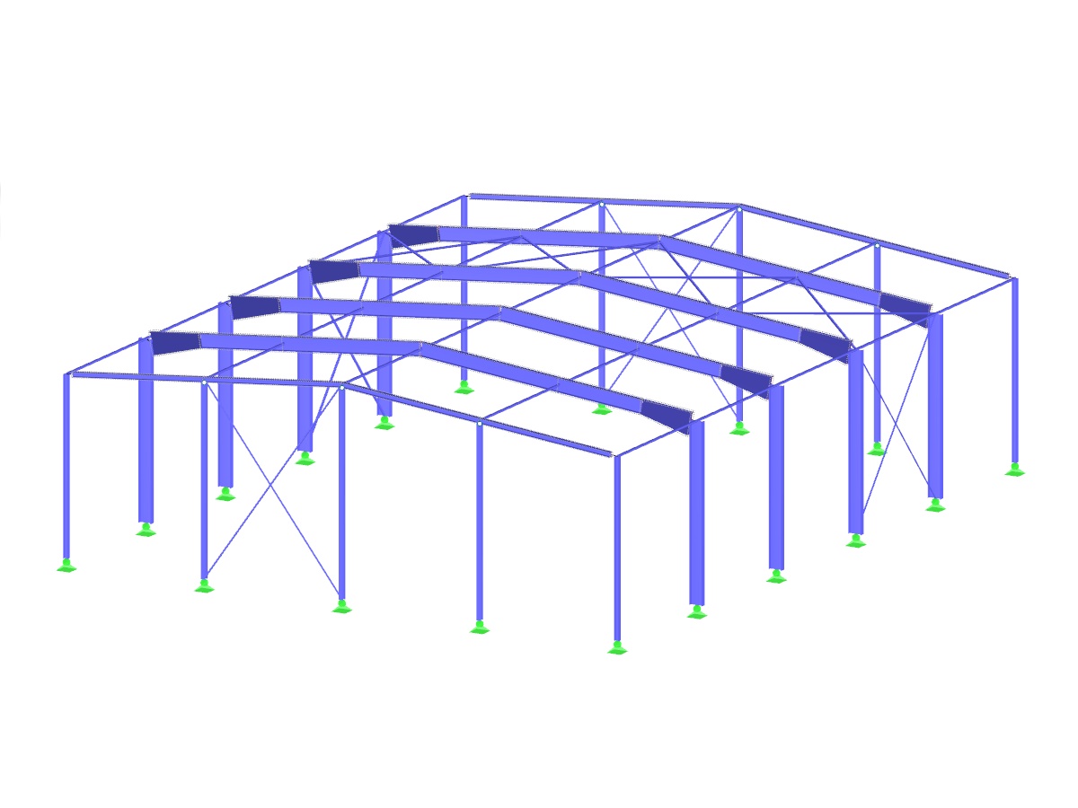 Estrutura de aço de pavilhão com secções variáveis