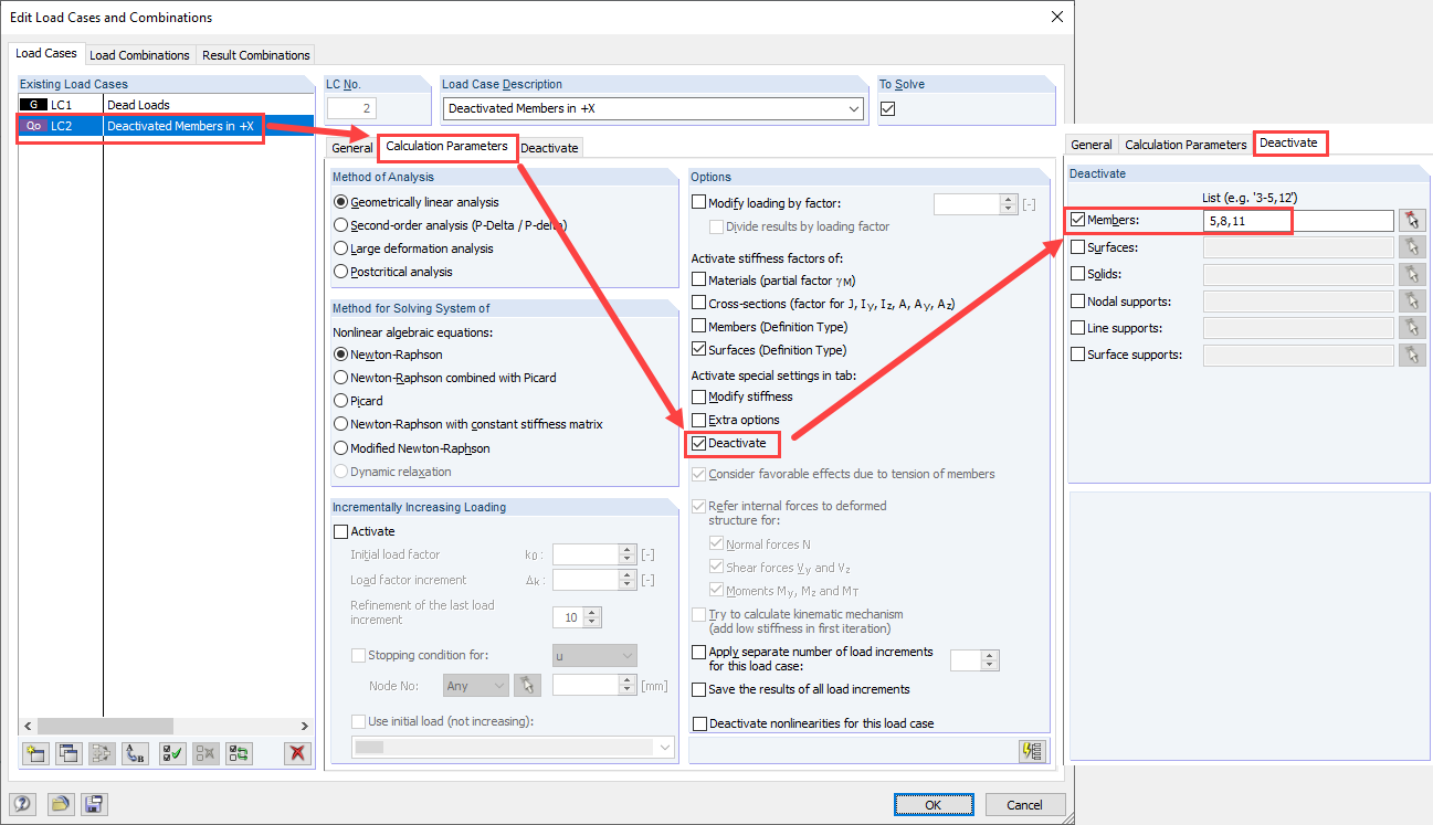 Opção "Desativação" no RFEM
