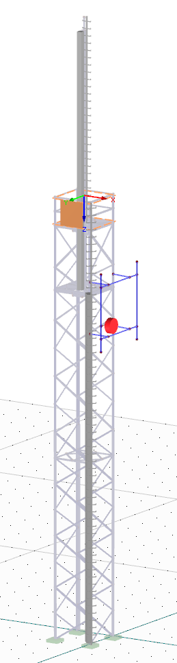 Mastro completo com suporte de antena definido pelo utilizador