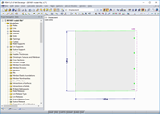 Berechnungsmodell in RFEM: ein FE-Element, links gehalten, rechts gezogen