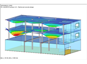 Estrutura 3D com lajes de piso
