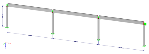 Coluna de betão armado estrutural com barras de acoplamento